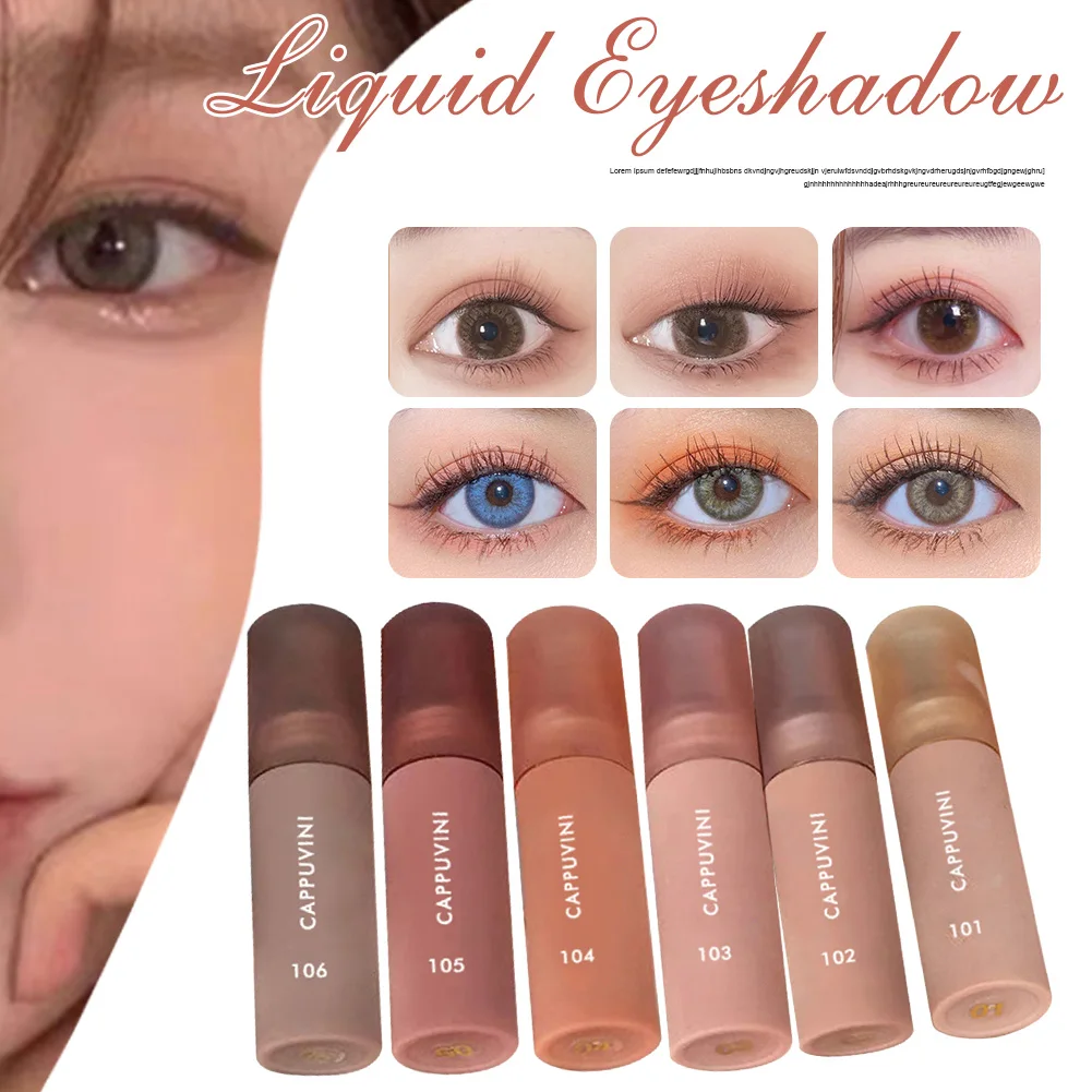 

6 Colors Face Liquid Eyeshadow Matte Velvet Look Natural Waterproof Long Wearing Eyeshadow Blush High Pigment Cosmetics