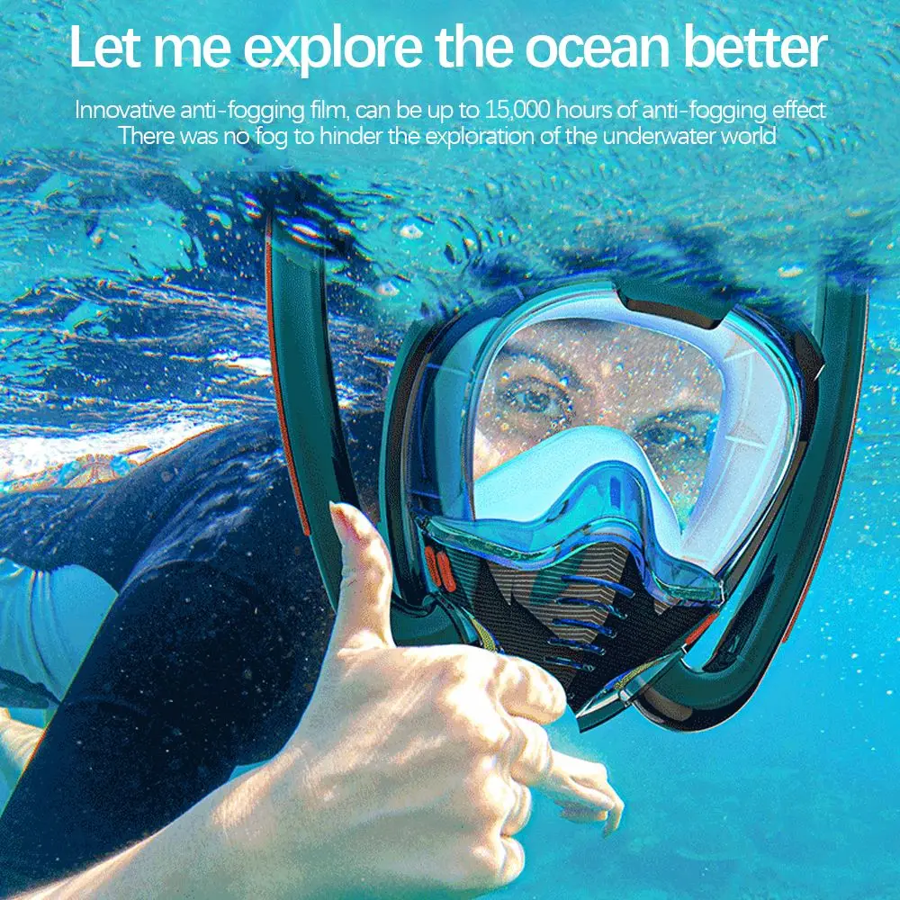 Snorkeling Mask Full Face Underwater Anti-fog AntiLeak Waterproof Diving Masks Silicone Swimming Face Cover Swimming Accseeories
Snorkeling Mask Full Face Underwater Anti-fog AntiLeak Waterproof Diving Masks Silicone Swimming Face Cover Swimming Accseeories