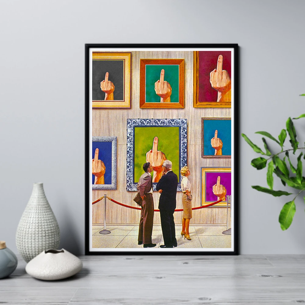 Vintage The Finger Collage Poster Surreal Middle Finger Canvas Painting Wall Art Humorous Pictures Modern Hand Living Room Decor
Vintage The Finger Collage Poster Surreal Middle Finger Canvas Painting Wall Art Humorous Pictures Modern Hand Living Room Decor