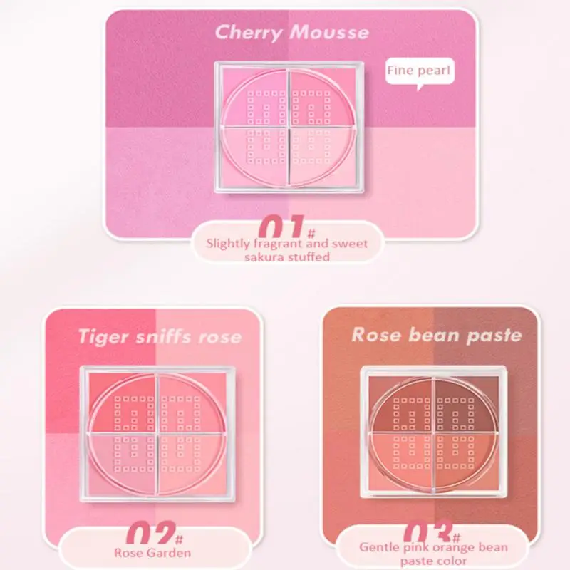 NOVO Four Colors Soft Face Blusher Powder Cheek Rouge Nourishing Nude Makeup Brightening Complexion Repair Cosmetics
NOVO Four Colors Soft Face Blusher Powder Cheek Rouge Nourishing Nude Makeup Brightening Complexion Repair Cosmetics