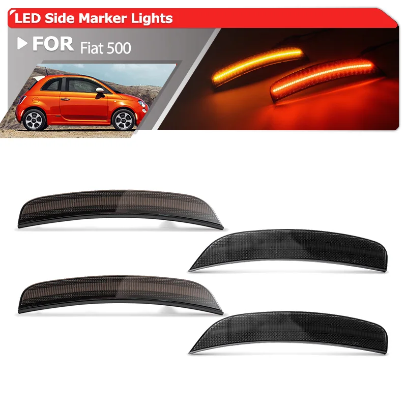 Euro-Style Smoked Front Amber Rear Red Led Bumper Fender Side Marker Light For Fiat 500 Sport 2011 2012 2013 2014 2015 2016 2017
Euro-Style Smoked Front Amber Rear Red Led Bumper Fender Side Marker Light For Fiat 500 Sport 2011 2012 2013 2014 2015 2016 2017