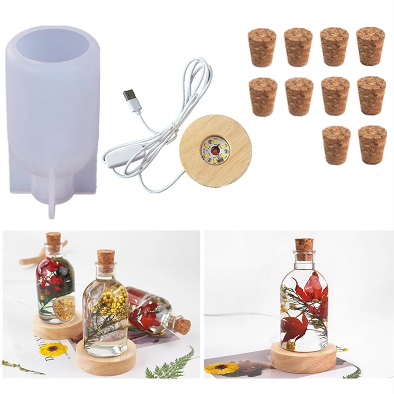 12Pcs/set Night Light Lamp Holder Bottle Silicone Mold For DIY Epoxy Resin Moulds Romantic Home Decoration Dried Flower Display
12Pcs/set Night Light Lamp Holder Bottle Silicone Mold For DIY Epoxy Resin Moulds Romantic Home Decoration Dried Flower Display