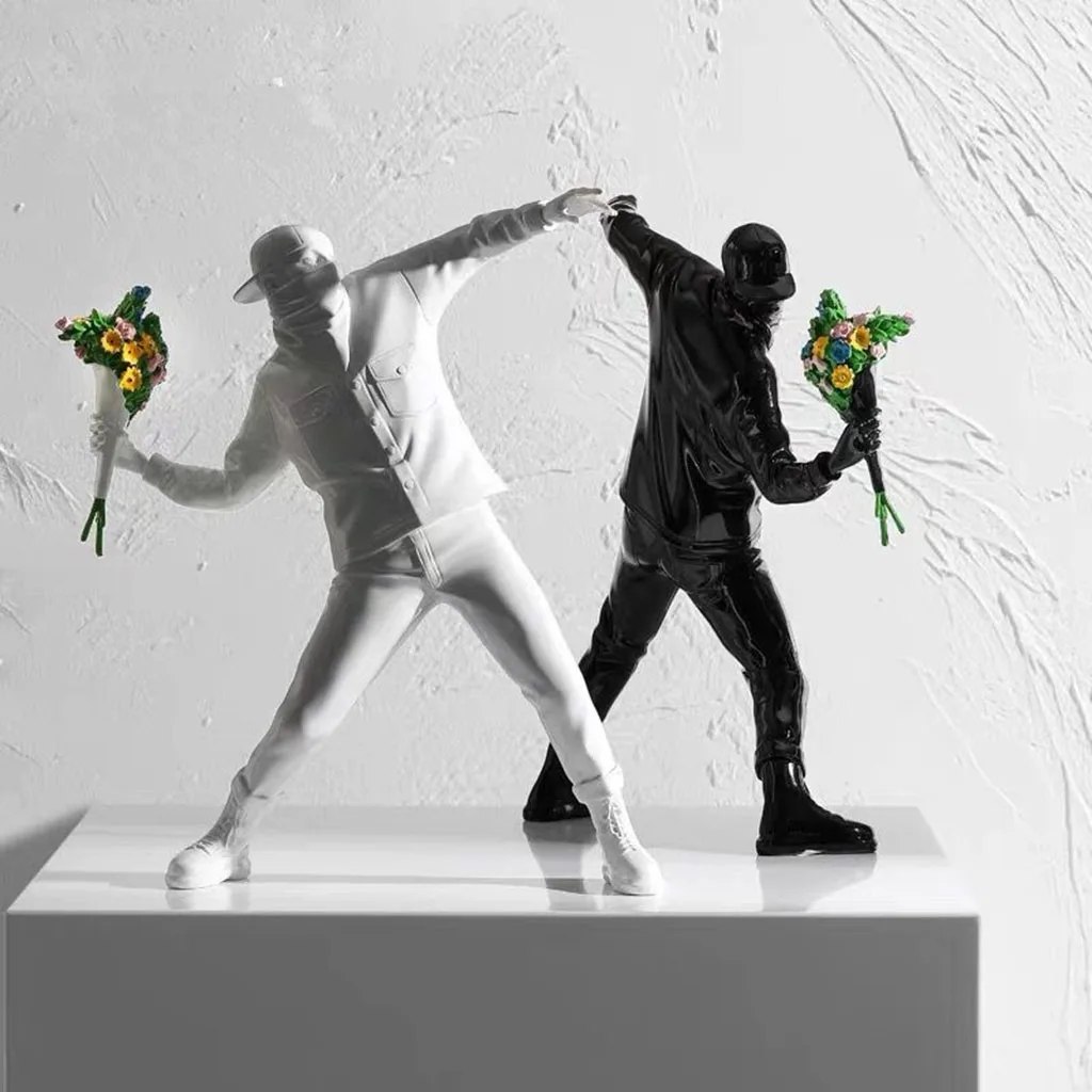 Современные мужские бросающие букеты статуи скульптура из смолы художественные