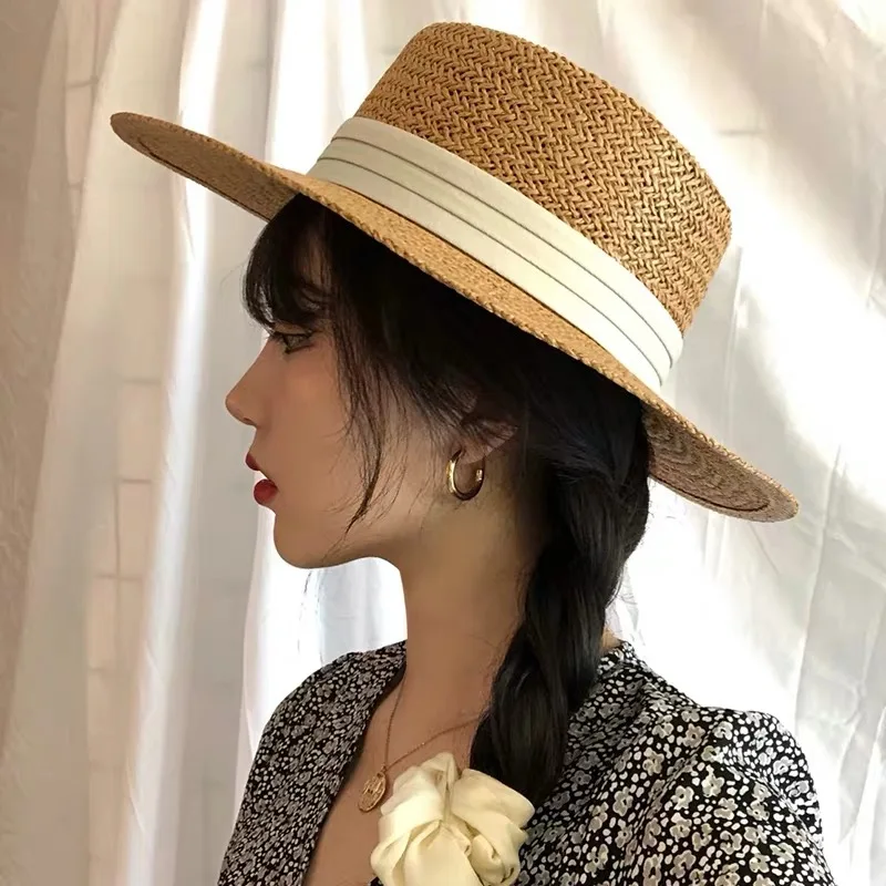 Lady Handmade Natural Straw Hat Summer Beach Flat Top Hat For Women Panama Cap Fashion Concave Flat Protetion Visor Sun Anti-UV
Lady Handmade Natural Straw Hat Summer Beach Flat Top Hat For Women Panama Cap Fashion Concave Flat Protetion Visor Sun Anti-UV