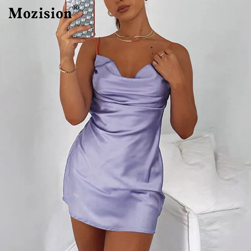 Mozision Sexy Satin Backless Women's Dress Fashion Summer Sleeveless High Waist Beach Holiday Party Mini Dresses Vestidos
Mozision Sexy Satin Backless Women's Dress Fashion Summer Sleeveless High Waist Beach Holiday Party Mini Dresses Vestidos