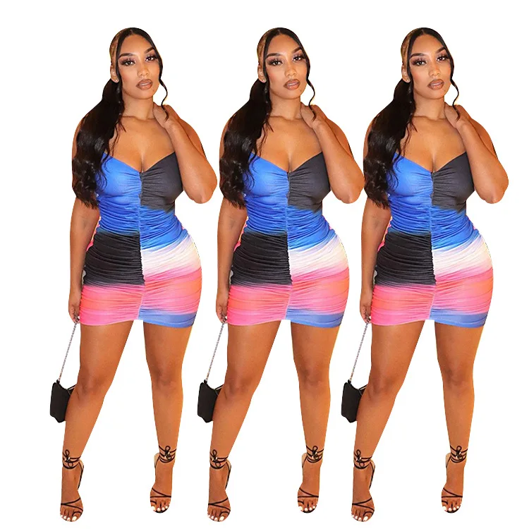 Sexy Ruched Mini Dress Summer Halter Sleeveless Bodycon Off Shoulder Dress Female Patchwork Party Clubwear 2021 Wholesale
Sexy Ruched Mini Dress Summer Halter Sleeveless Bodycon Off Shoulder Dress Female Patchwork Party Clubwear 2021 Wholesale