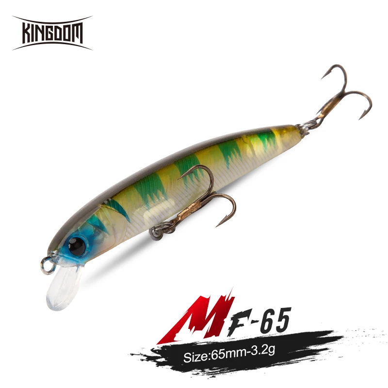 Kingdom MF-65 Floating Minnow Fishing Lure 65mm 3.2g Wobblers Artificial Saltwater Hard Bait Crankbait Pesca Lure Fishing Tackle
Kingdom MF-65 Floating Minnow Fishing Lure 65mm 3.2g Wobblers Artificial Saltwater Hard Bait Crankbait Pesca Lure Fishing Tackle