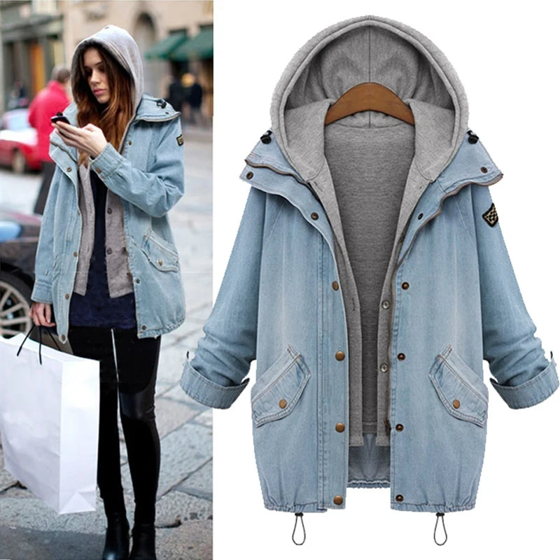Denim jacket Hooded Vest Two Piece Set Large Denim Jacket Female пиджаки женские Jean Jacket Puff Coats For Women Fashion Tops
Denim jacket Hooded Vest Two Piece Set Large Denim Jacket Female пиджаки женские Jean Jacket Puff Coats For Women Fashion Tops