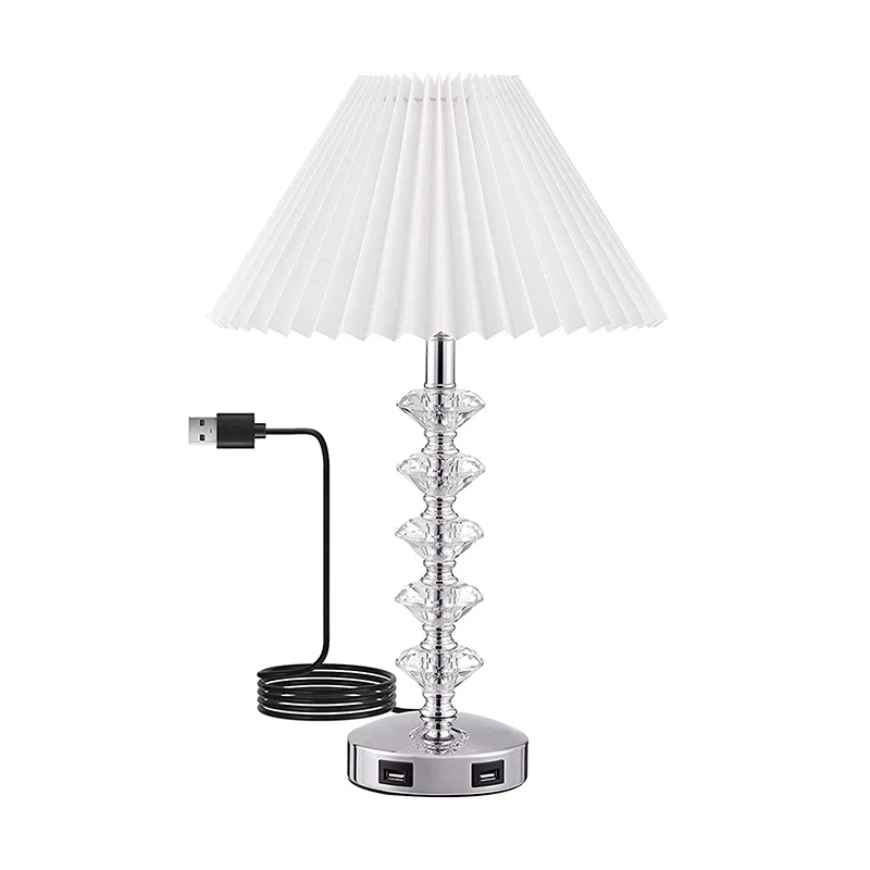 Table Lamp, Bedside Nightstand Lamps With Cute Crystal Ball And Charging Port For Bedroom- White Shade(Bulb Included)
Table Lamp, Bedside Nightstand Lamps With Cute Crystal Ball And Charging Port For Bedroom- White Shade(Bulb Included)