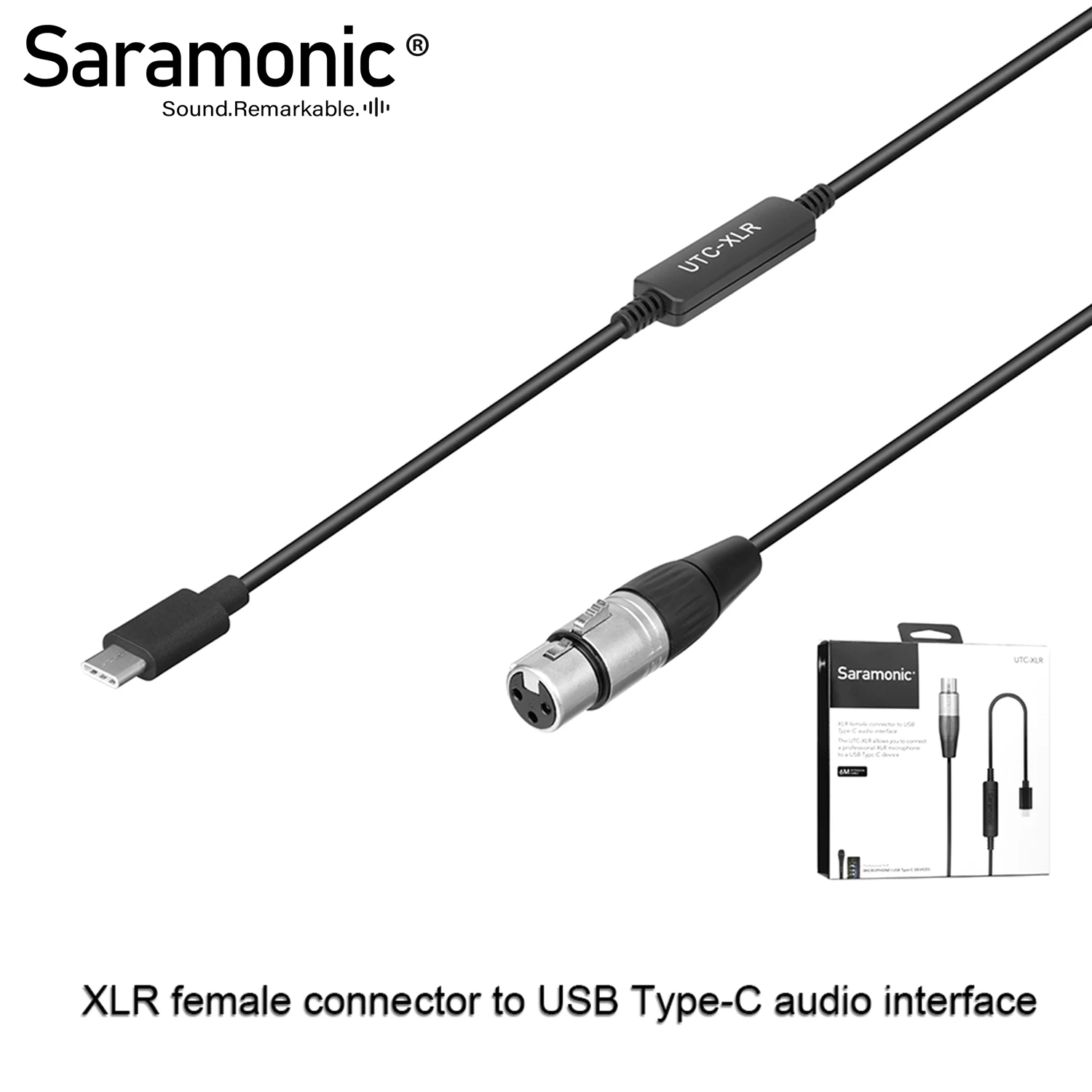 Saramonic UTC-XLR 6M Cable Adapter With XLR Female Input & USB Type-C Audio Interface for Pro XLR Mic & Android Smartphone
Saramonic UTC-XLR 6M Cable Adapter With XLR Female Input & USB Type-C Audio Interface for Pro XLR Mic & Android Smartphone