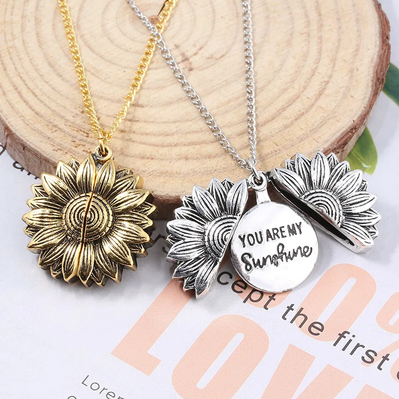 2019 New Arrival You Are My Sunshine Necklace Alloy Open Locket Sunflower Pendant Necklaces Women JJewelry Gift Dropshipping
2019 New Arrival You Are My Sunshine Necklace Alloy Open Locket Sunflower Pendant Necklaces Women JJewelry Gift Dropshipping