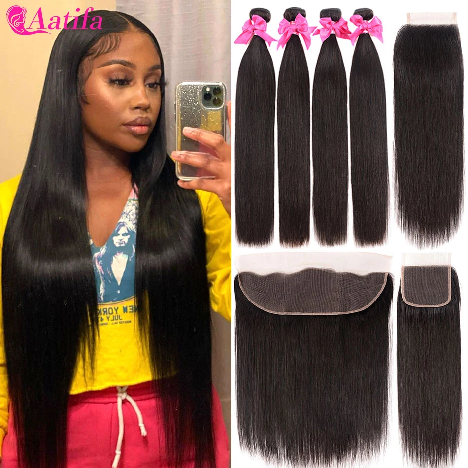Transparent Lace Frontal With Bundles Peruvian Straight Hair 2/3 Bundles With Frontal Aatifa 10a Human Virgin Hair With Closure
Transparent Lace Frontal With Bundles Peruvian Straight Hair 2/3 Bundles With Frontal Aatifa 10a Human Virgin Hair With Closure