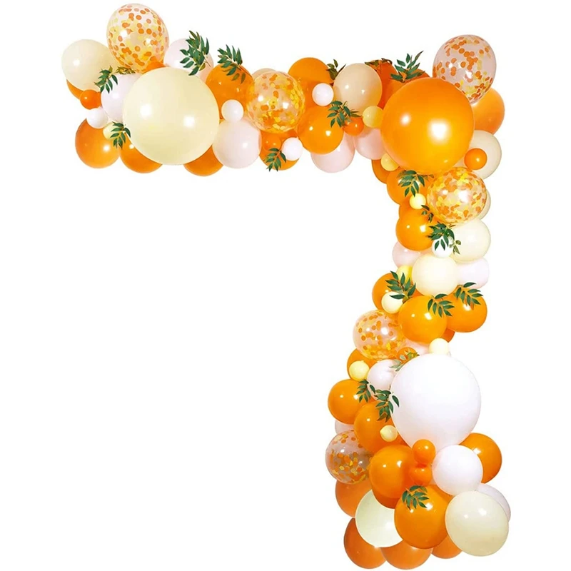 Orange Balloon Garland Arch Kit with Artificial Leaves for Birthday Sunshine Baby Shower Party Fruit Party Decorations 
Orange Balloon Garland Arch Kit with Artificial Leaves for Birthday Sunshine Baby Shower Party Fruit Party Decorations
