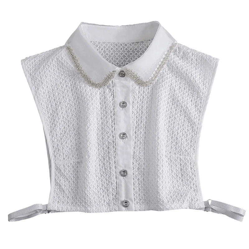New style Women Layering False Collar Beaded Lapel Half Shirt Diamond Plaid Chiffon Dickey
New style Women Layering False Collar Beaded Lapel Half Shirt Diamond Plaid Chiffon Dickey