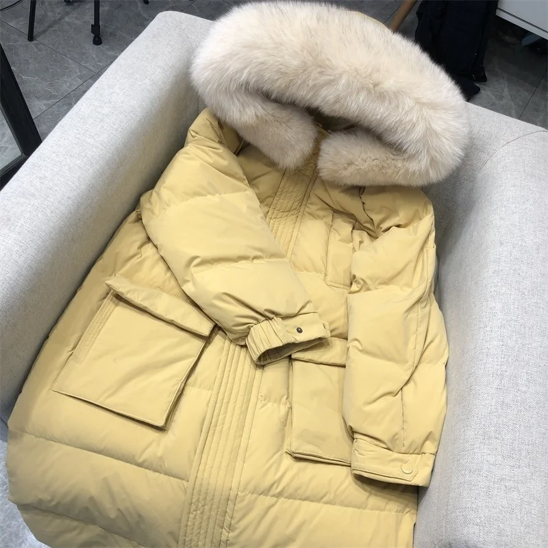 Qing CANG long down jacket female 2020 winter new fashion thickening fox big fur collar coat
Qing CANG long down jacket female 2020 winter new fashion thickening fox big fur collar coat