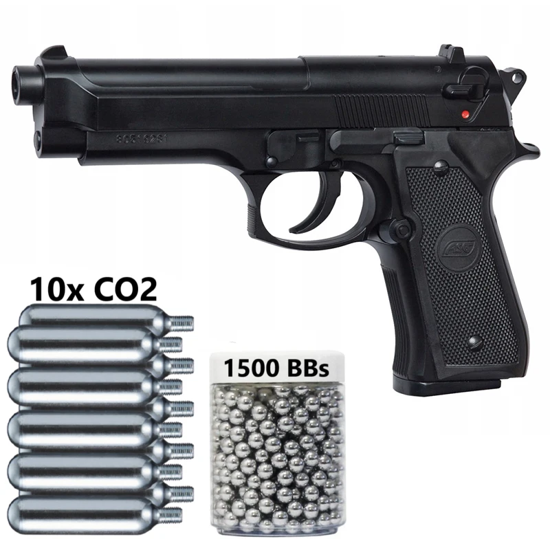 Pistolet ASG M92FS Black Bb Air Gun+10X12 Co2 Tanks+1500Ct Steel Bbs Home Deco Lead Bullet Toy Gun Metal Wall Sign Mural
Pistolet ASG M92FS Black Bb Air Gun+10X12 Co2 Tanks+1500Ct Steel Bbs Home Deco Lead Bullet Toy Gun Metal Wall Sign Mural