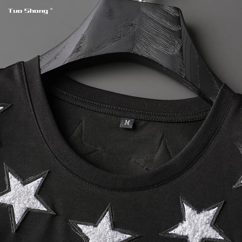 2021 Star Embroidery T Shirt Men Summer Clothes Fashion Streetwear Mercerized Cotton Slim O Neck Short Sleeve Casual T-shirt Man
2021 Star Embroidery T Shirt Men Summer Clothes Fashion Streetwear Mercerized Cotton Slim O Neck Short Sleeve Casual T-shirt Man