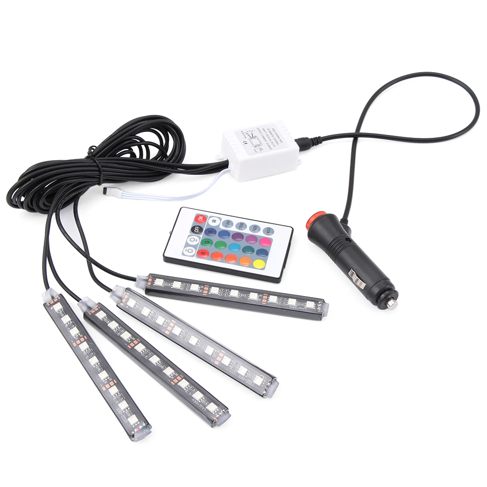 Светодиодная лента RGB для автомобилей 4 шт. цветная LED полоска tiida qashqai note mitsubishi asx bmw