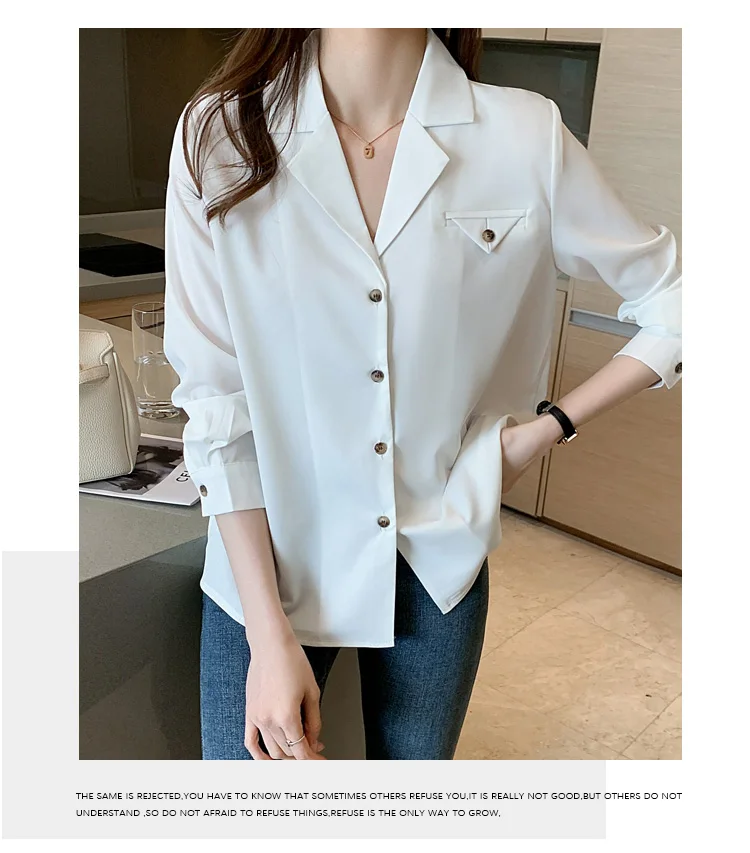 2021 New Design Sense Niche White Chiffon Shirt Women Spring Korean Fashion Wild Temperament Professional Wear Shirt Fashion 
2021 New Design Sense Niche White Chiffon Shirt Women Spring Korean Fashion Wild Temperament Professional Wear Shirt Fashion