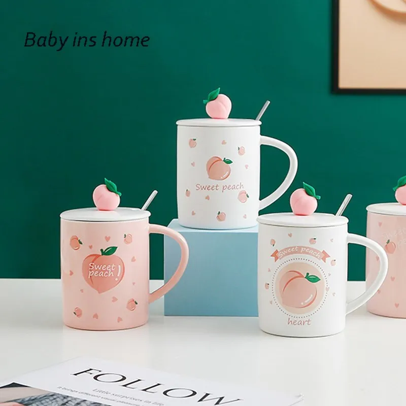 Janpan Style Cute Peach Mug with Lid and Spoon Cartoon Ceramic Cup Pink and White Coffee Cup Juice Milk Mug Office Tea Cup
Janpan Style Cute Peach Mug with Lid and Spoon Cartoon Ceramic Cup Pink and White Coffee Cup Juice Milk Mug Office Tea Cup
