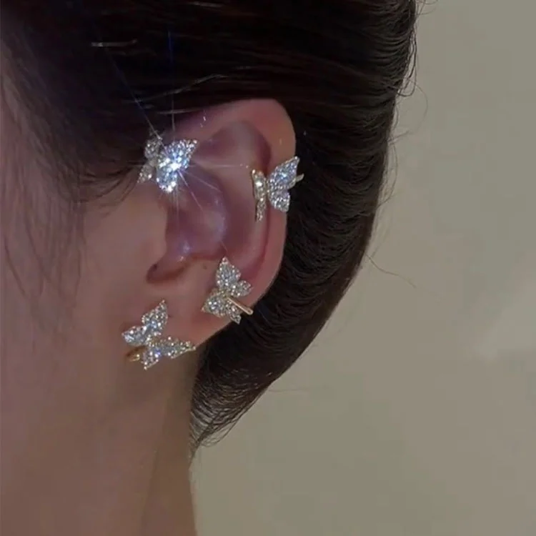 SC Hot Selling Butterfly Clip on Earrings Tiktok Party Shiny Fairy Full Diamond Butterfly Ear Cuffs Earrings for Women Girls
SC Hot Selling Butterfly Clip on Earrings Tiktok Party Shiny Fairy Full Diamond Butterfly Ear Cuffs Earrings for Women Girls