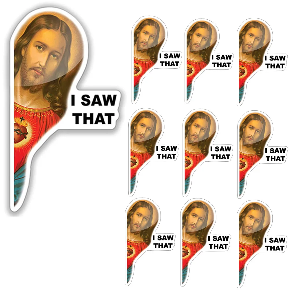 Funny Jesus Car Stickers I SAW THAT Car Decals Window Body Bumper Sticker Christian Gift Waterproof Car Styling Accessory 10Pcs
Funny Jesus Car Stickers I SAW THAT Car Decals Window Body Bumper Sticker Christian Gift Waterproof Car Styling Accessory 10Pcs