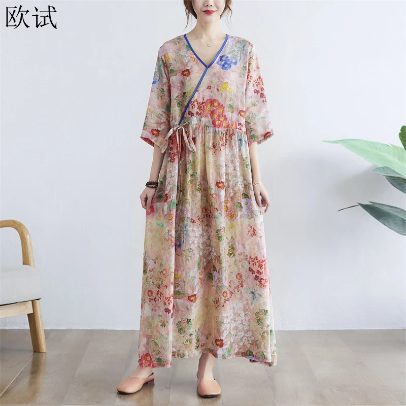 Oversized Summer Floral Dress Women Cotton Linen Ladies Loose Casual Dresses Woman Long Dress New Arrival Femme Dress 2021
Oversized Summer Floral Dress Women Cotton Linen Ladies Loose Casual Dresses Woman Long Dress New Arrival Femme Dress 2021