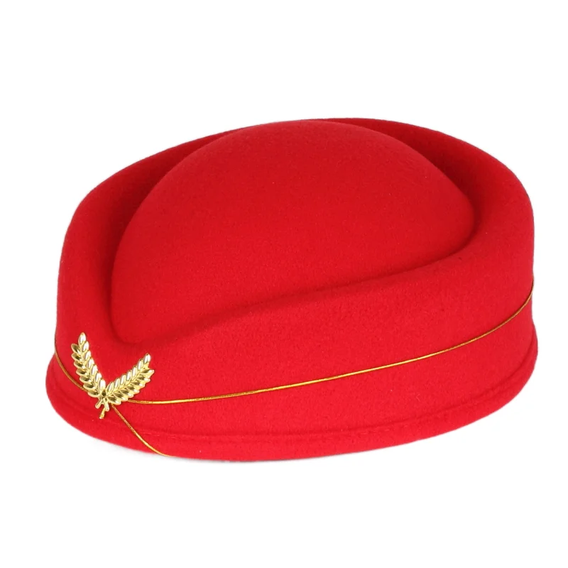 

Wholesale Fashionable Women Airline Stewardess Cap Military Ladies Beret Hats
