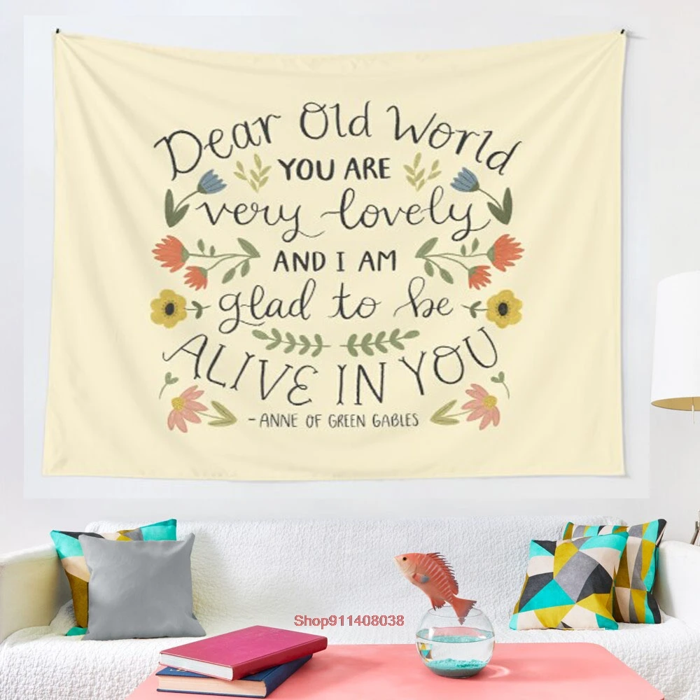 Кобеленовое одеяло Anne of Green Gables Dear Old World с цитатой, кобеленовое украшение
Кобеленовое одеяло Anne of Green Gables Dear Old World с цитатой, кобеленовое украшение