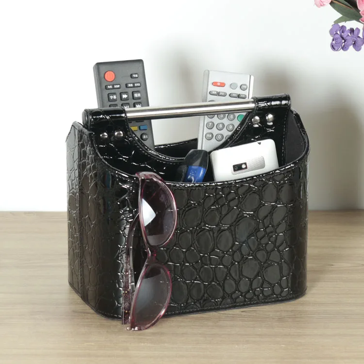Fashion handmade PU leather storage basket desktop remote control organizer home decorations
Fashion handmade PU leather storage basket desktop remote control organizer home decorations
