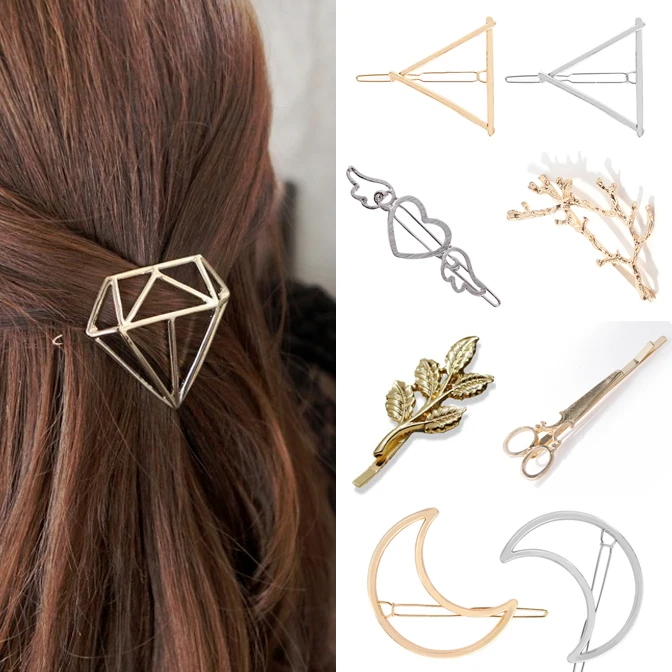 Clip para el pelo para mujer, tijeras, Luna redonda de diamante, hoja, unicornio, corazon, Simple, plata dorada, chica, abalorio
Clip para el pelo para mujer, tijeras, Luna redonda de diamante, hoja, unicornio, corazon, Simple, plata dorada, chica, abalorio