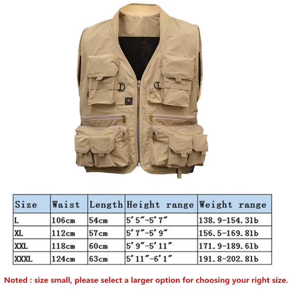 Men's Multifunction Pockets Travels Sports Fishing Vest Outdoor Vest L Khaki
Men's Multifunction Pockets Travels Sports Fishing Vest Outdoor Vest L Khaki