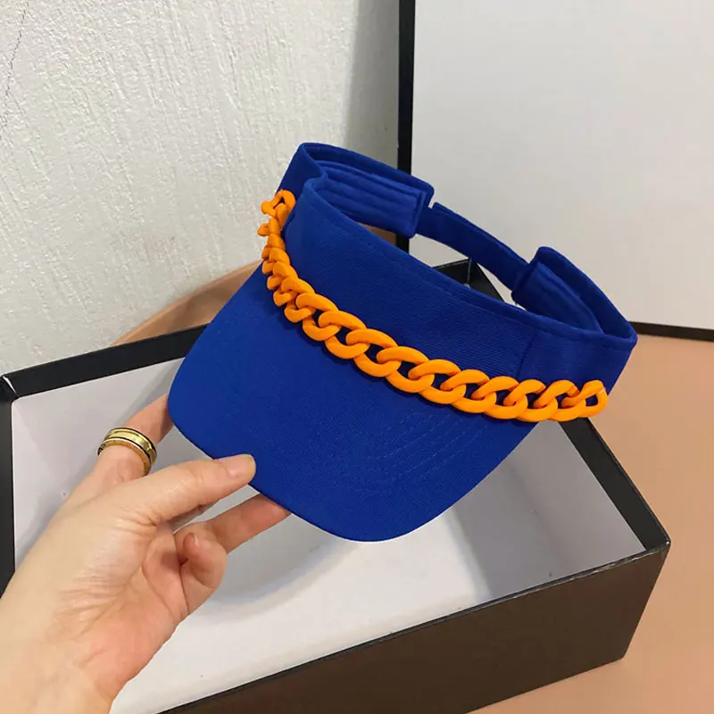 Cotton Cap Adjustable For Running Tennis Golf Unisex Empty Top Summer Sun Hat Color Chain Visors Women Sunscreen Hats Viseira
Cotton Cap Adjustable For Running Tennis Golf Unisex Empty Top Summer Sun Hat Color Chain Visors Women Sunscreen Hats Viseira