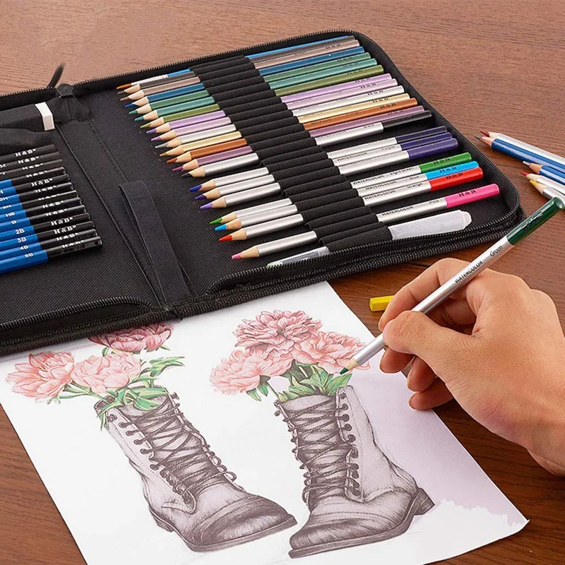 H&B 51Pcs/Set Professional Drawing Kit Wood Pencil Sketching Pencils Art Sketch Painting Supplies With Carrying Bag
H&B 51Pcs/Set Professional Drawing Kit Wood Pencil Sketching Pencils Art Sketch Painting Supplies With Carrying Bag