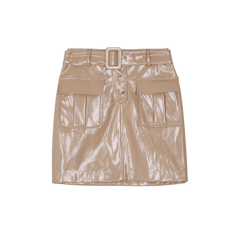 Women's High-waisted Leather Wrap Skirt With Belt Pocket 2021 Spring New Korean Fashion Streetwear Summer Sexy Female Mini Skirt
Women's High-waisted Leather Wrap Skirt With Belt Pocket 2021 Spring New Korean Fashion Streetwear Summer Sexy Female Mini Skirt