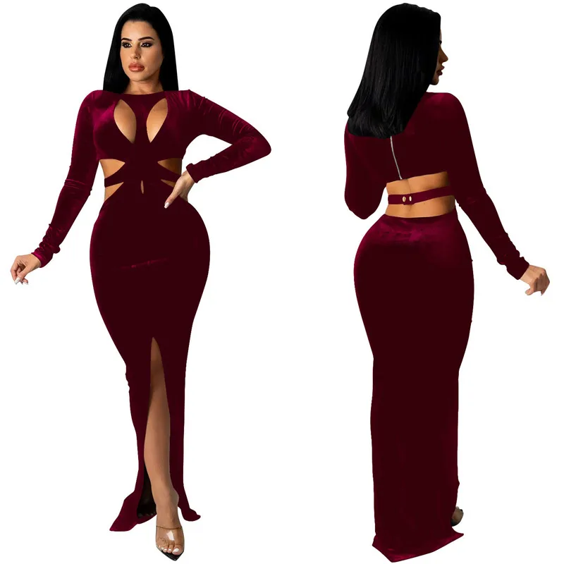 WUHE Cut Out Club Maxi Dress Long Sleeve Sexy High Split Slim Long Robe Bodycon Birthday Party Wear Autumn Winter Women Dress
WUHE Cut Out Club Maxi Dress Long Sleeve Sexy High Split Slim Long Robe Bodycon Birthday Party Wear Autumn Winter Women Dress