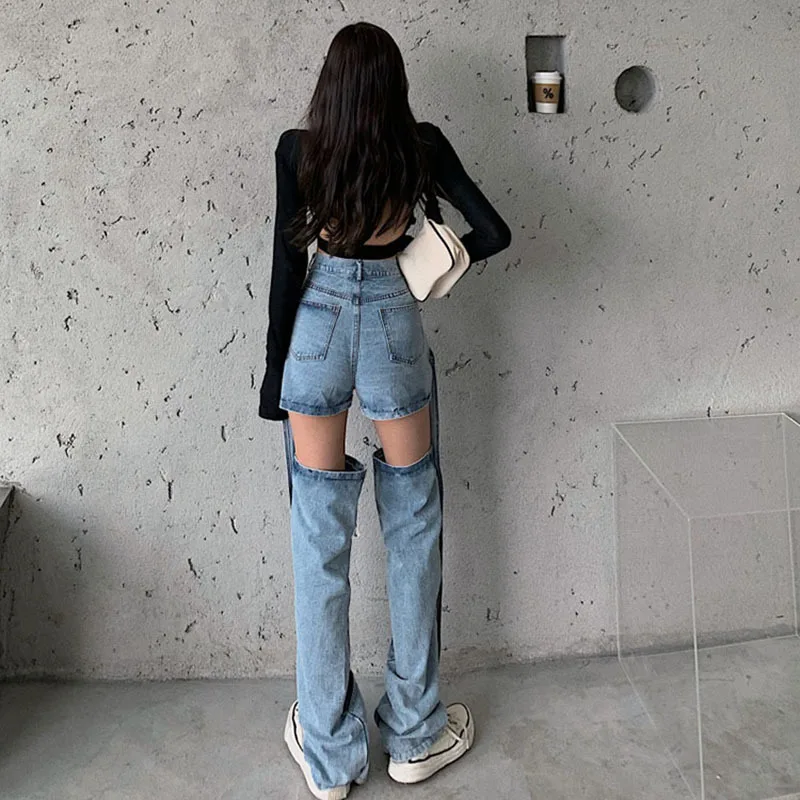 2021 Women Spring Autumn Jeans High Waist Trousers Buttons Cutout Denim Patchwork Sexy Ankle-Length Pants
2021 Women Spring Autumn Jeans High Waist Trousers Buttons Cutout Denim Patchwork Sexy Ankle-Length Pants