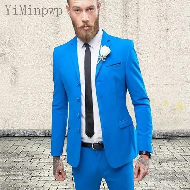 Blue Men Suits Notched Lapel Single Breasted Prom Suits Costume Mariage Homme Blazer Jacket Men Tuxedos Groom Wedding Suit
Blue Men Suits Notched Lapel Single Breasted Prom Suits Costume Mariage Homme Blazer Jacket Men Tuxedos Groom Wedding Suit