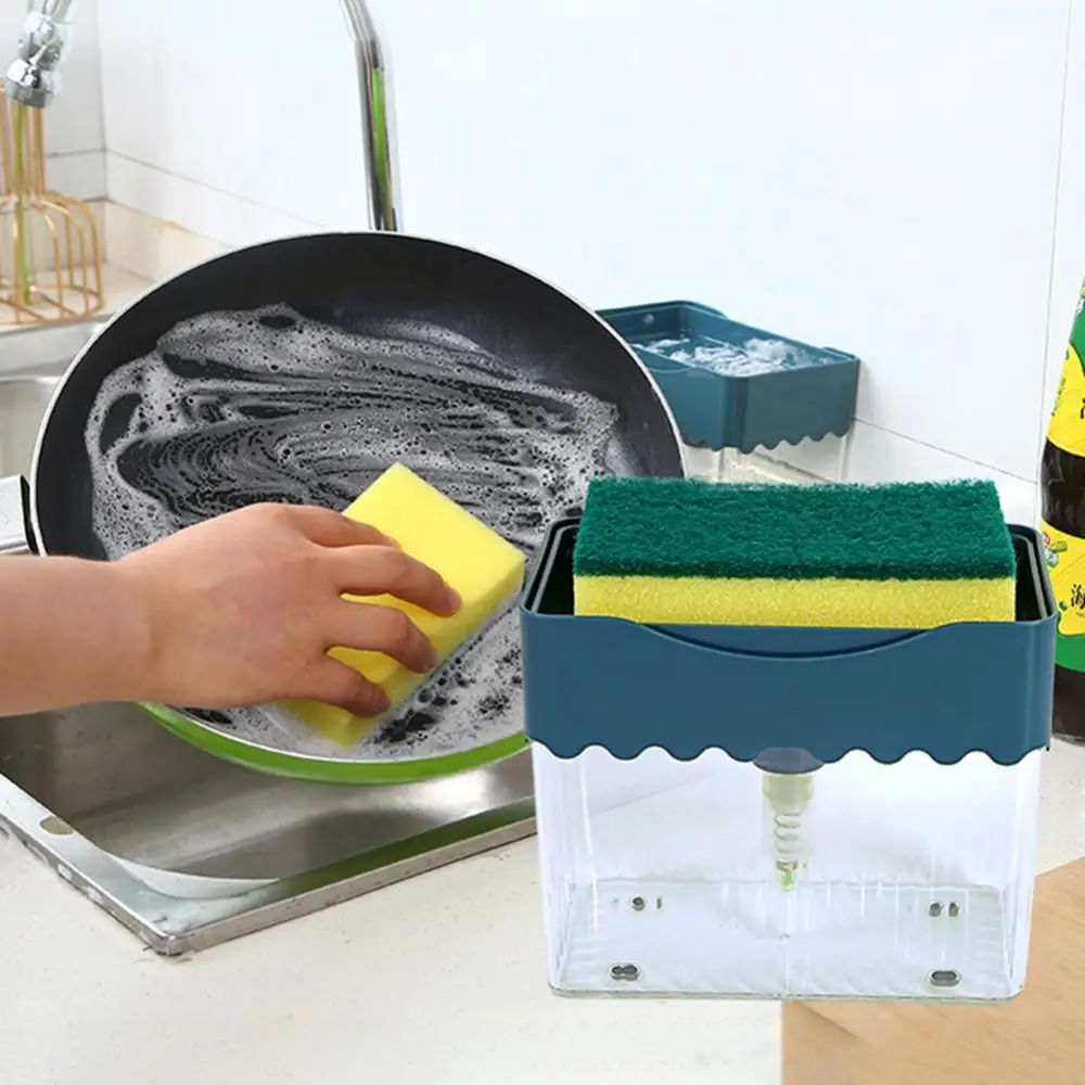 soap box+1 scouring pad Soap Dishwashing Detergent Press Dispenser Sponge Cleaning Pad Container dish brush for Kitchen Cleaning
soap box+1 scouring pad Soap Dishwashing Detergent Press Dispenser Sponge Cleaning Pad Container dish brush for Kitchen Cleaning