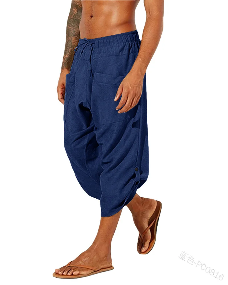 Men Casual Pants Pockets Button Decoration Waist Summer Outdoor Solid Color Mid-waist Micro-elastic Lace-up Cropped Trousers
Men Casual Pants Pockets Button Decoration Waist Summer Outdoor Solid Color Mid-waist Micro-elastic Lace-up Cropped Trousers