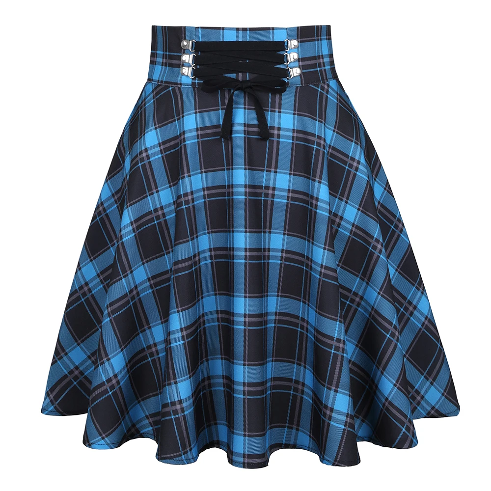 Punk Harajuku Blue Plaid Mini Skirt Women High Waist A Line Skirt Preppy Style Kawaii Female Skirts Plus Size Saias Femininas
Punk Harajuku Blue Plaid Mini Skirt Women High Waist A Line Skirt Preppy Style Kawaii Female Skirts Plus Size Saias Femininas