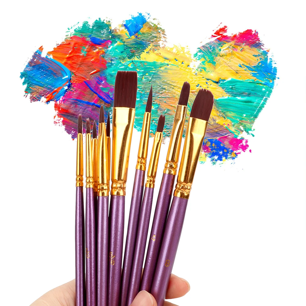 10Pcs/Set Purple Acrylic Drawing Oil Painting Brushes Artist Paint Brush Set Nylon Hair Watercolor Acrylic Paint Pen Brushes
10Pcs/Set Purple Acrylic Drawing Oil Painting Brushes Artist Paint Brush Set Nylon Hair Watercolor Acrylic Paint Pen Brushes