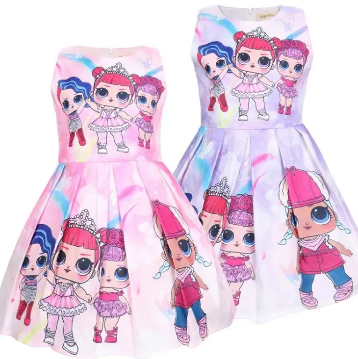 Л. О. Сюрприз! Платье для девочек с единорогом Vestido Infantil Детские платья Летний