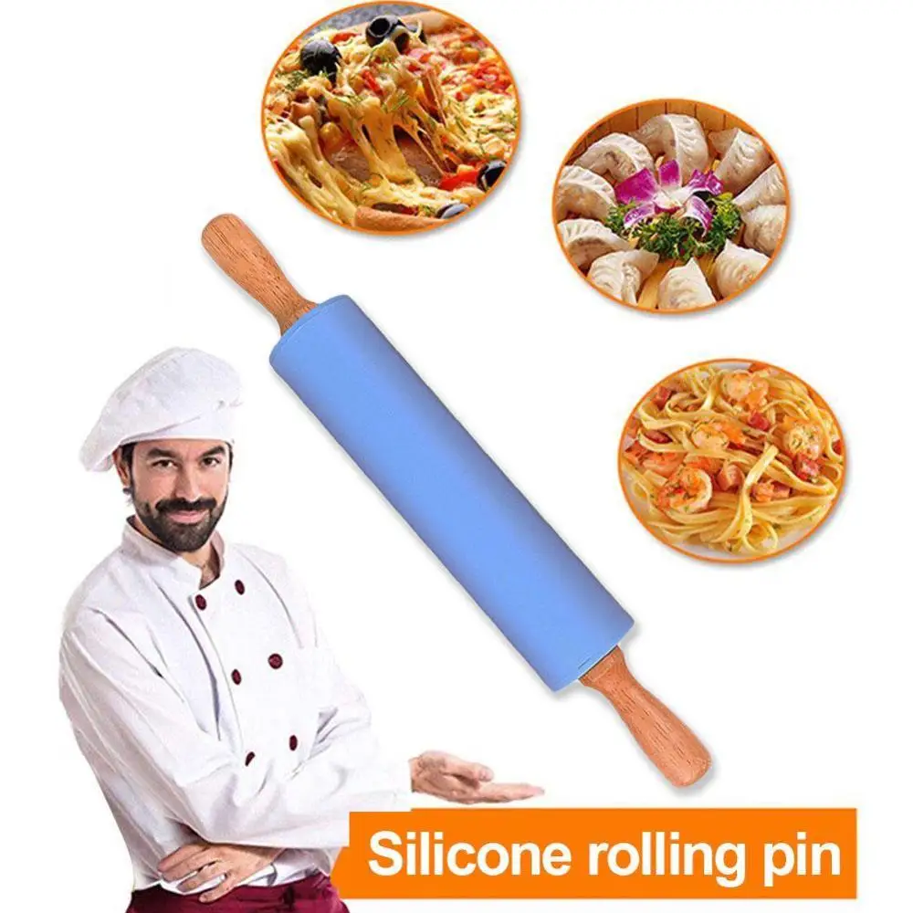 Non-Stick Wooden Handle Food-grade Silicone Rolling Pin Kitchen Dough Tools Baking Flour Cooking Pastry Roller U8I3
Non-Stick Wooden Handle Food-grade Silicone Rolling Pin Kitchen Dough Tools Baking Flour Cooking Pastry Roller U8I3