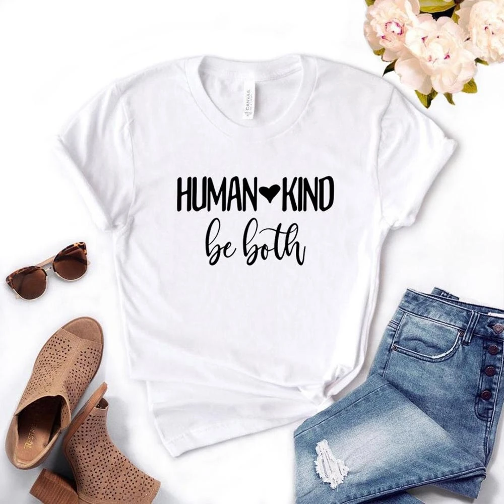 Human Kind Be Both Print Women Tshirts Casual Funny T Shirt For Lady Yong Girl Top Tee Hipster 6 Color
Human Kind Be Both Print Women Tshirts Casual Funny T Shirt For Lady Yong Girl Top Tee Hipster 6 Color