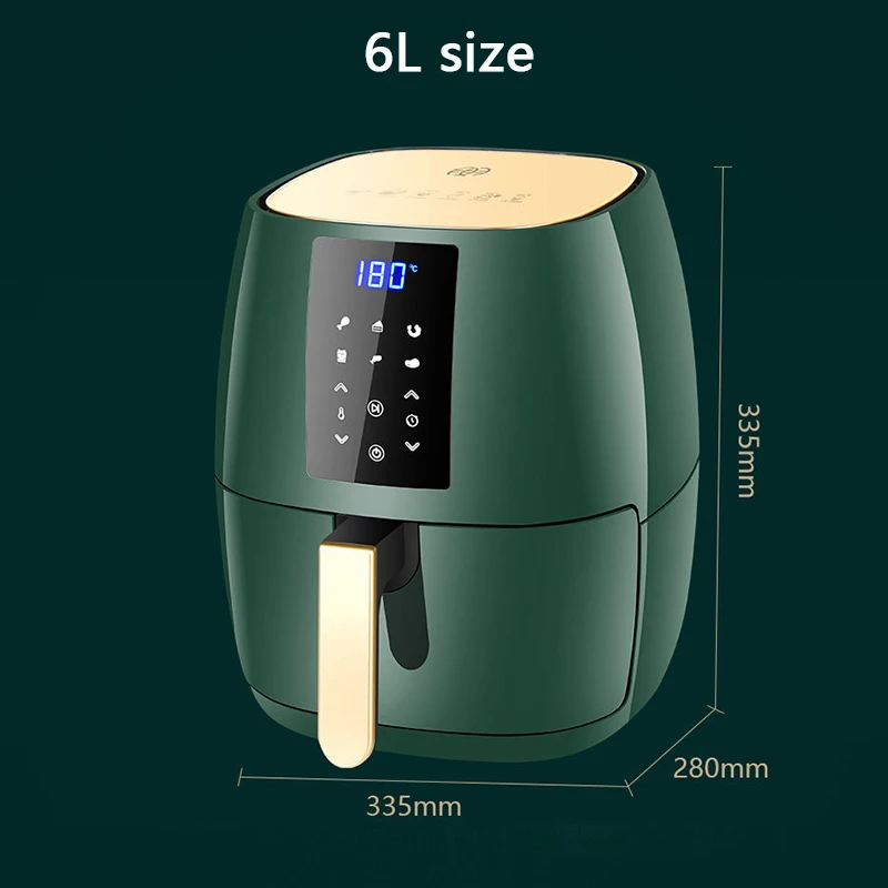 6L Smart Air Fryer LCD Touch Large Capacity Fully Automatic Electric French Fries Machine Kitchen Cooking Air Fryer Oven110-220v
6L Smart Air Fryer LCD Touch Large Capacity Fully Automatic Electric French Fries Machine Kitchen Cooking Air Fryer Oven110-220v