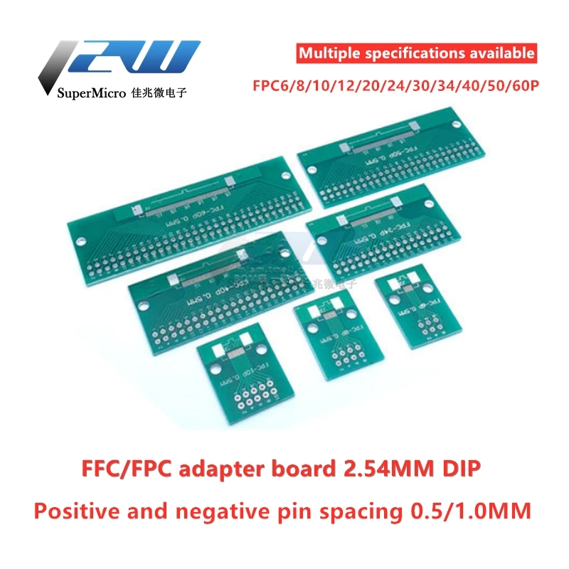 Двойная сторона 0 5 мм 1 на возраст 6 8 10 12 лет 20 40 50 60 Pin к DIP 2 54 FPC/FFC SMT разъем адаптера