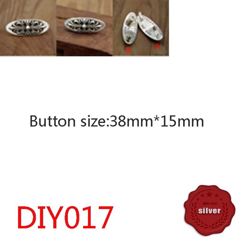 DIY017 S925 sterling silver button brooch punk retro cross flower shape leather bag decoration sub-wallet button
DIY017 S925 sterling silver button brooch punk retro cross flower shape leather bag decoration sub-wallet button
