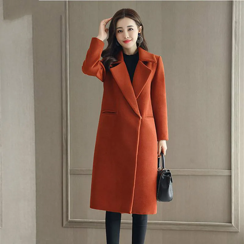 Spring Autumn Wool Coat For Women Long Woolen Coat One Button Slim Type Female Autumn Thin Wool Coats Jacket Parka
Spring Autumn Wool Coat For Women Long Woolen Coat One Button Slim Type Female Autumn Thin Wool Coats Jacket Parka