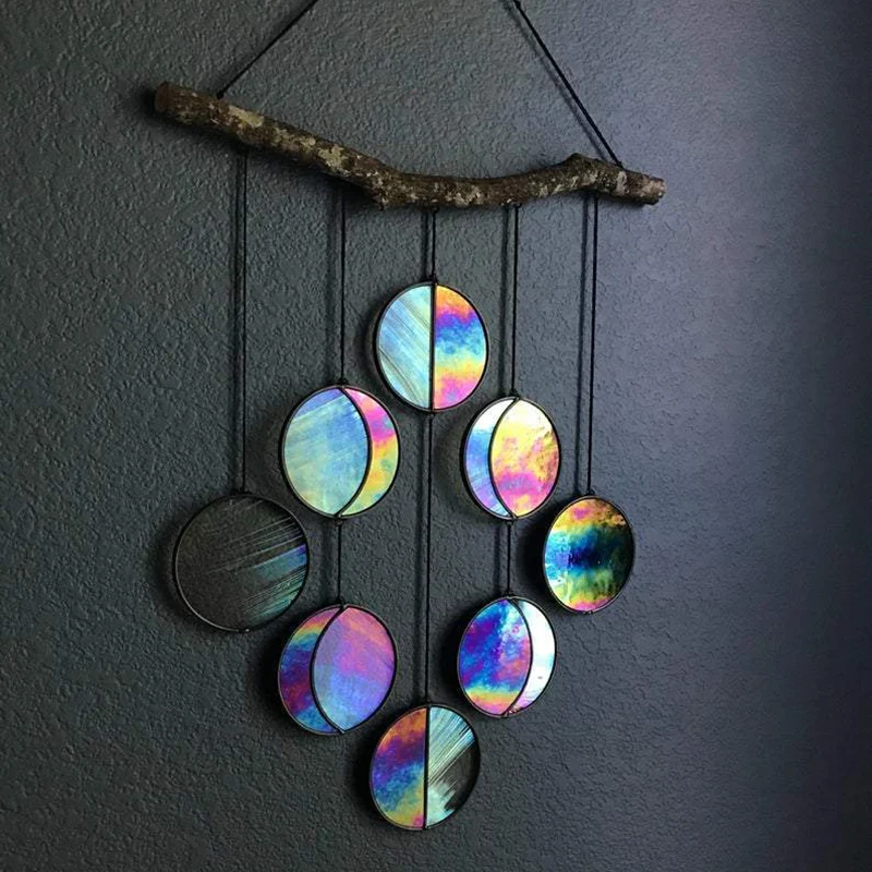 Clear and Rainbow Iridized Moon Phase Hanging Celestial Art Moon Phase Wall Decor Stained Glass Moon Phase L5
Clear and Rainbow Iridized Moon Phase Hanging Celestial Art Moon Phase Wall Decor Stained Glass Moon Phase L5